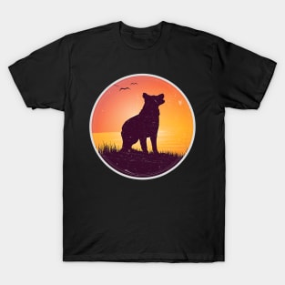 German Shepherd Dog Retro Sunset T-Shirt